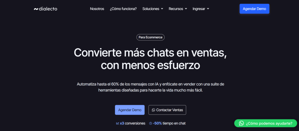 Implementar comercio conversacional con Dialecto