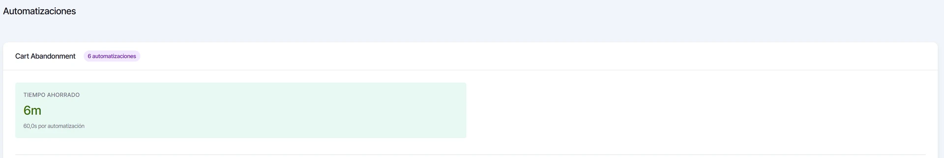 Automatizaciones con el tiempo ahorrado por cada tipo